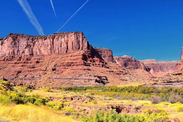 Moab Panorama Views Colorado River Highway 128 Utah Hal Jackass — Fotografia de Stock