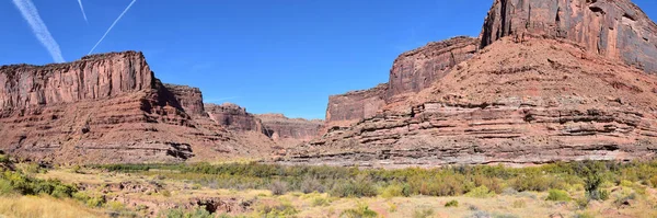 Моаб Панорама Дивиться Шосе Колорадо Рівер 128 Штаті Юта Навколо — стокове фото