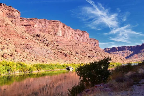 Моаб Панорама Дивиться Шосе Колорадо Рівер 128 Штаті Юта Навколо — стокове фото