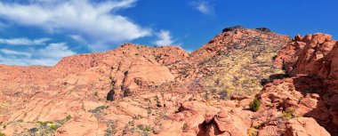 Kızıl Kayalıklar Ulusal Koruma Alanı Yabanı ve Fil Kemeri 'nden Kar Kanyonu Parkı ve Utah' ın çöl rezervinde bulunan St. George, Utah 'ın kemik yıkama yolu. Birleşik Devletler. Usa.