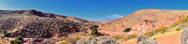 レッドクリフ国立保護区ワイルダネス アンド スノーキャニオン州立公園象のアーチと骨洗浄トレイルから ユタ州セントジョージの砂漠保護区にあります アメリカ合衆国 — ストック写真