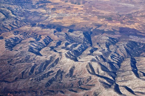 Колорадо Скалистые Горы Вид Воздуха Самолета Абстрактных Пейзажей Пиков Каньонов — стоковое фото
