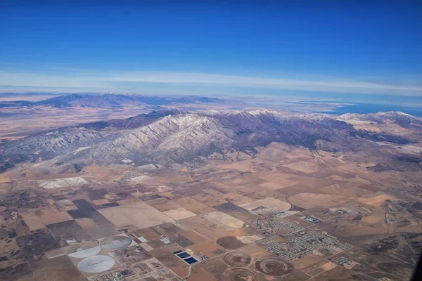 Montañas Rocosas Vistas Aéreas Cordillera Oquirrh Wasatch Front Rock Desde — Foto de Stock