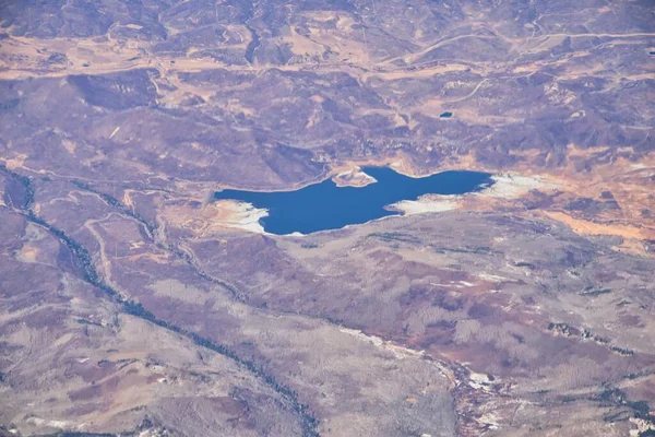 Colorado Montañas Rocosas Vistas Panorámicas Aéreas Desde Avión Paisajes Abstractos — Foto de Stock