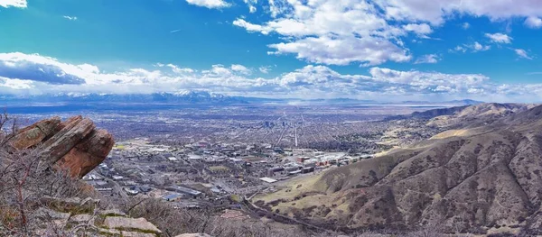 Salt Lake Valley Και City Πανοραμική Θέα Από Red Butte — Φωτογραφία Αρχείου
