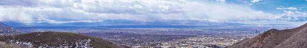 Salt Lake Valley Και City Πανοραμική Θέα Από Red Butte — Φωτογραφία Αρχείου