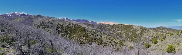 Widok Góry Wasatch Front Rocky Gór Oquirrh Wczesną Wiosną Piesze — Zdjęcie stockowe