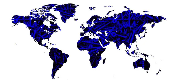Rnokolorowa Mapa Nuestro Mapa Del Mundo Tierra Con Todos Los — Foto de Stock