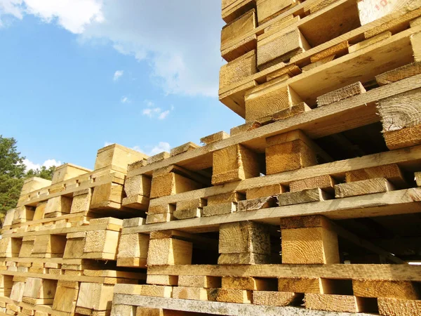 Transportu Palety Drewniane Drewniane Przetwarzania Wyroby Drewniane Deski Paletowe Surowiec — Zdjęcie stockowe