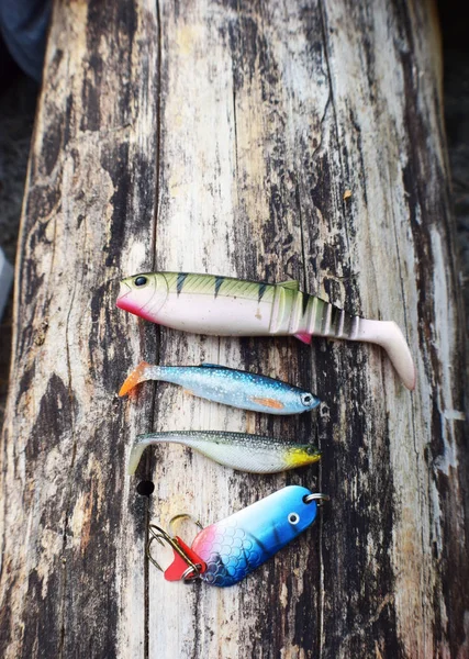 Várias Iscas Pesca Borracha Para Predadores — Fotografia de Stock