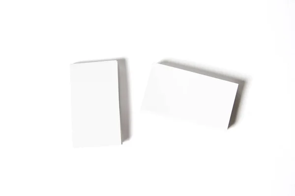 Two Stack Of Blank Business Card With Soft Shadows On White Background — Stock Photo, Image