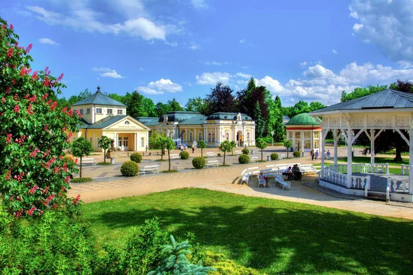 Yaya bölgesi - küçük batı Bohemya kaplıca kasabası Frantiskovy Lazne (Franzensbad) - Çek Cumhuriyeti