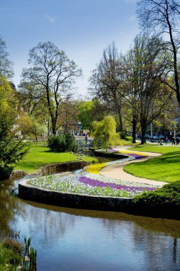 Küçük batı Bohemian spa kasabasında Merkezi spa parkı Marianske Lazne (Marienbad) - Çek Cumhuriyeti