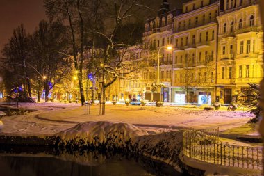 Küçük Batı Bohemian spa kasabasında merkezi Spa Parkı Marianske Lazne (Marienbad)-Çek Cumhuriyeti