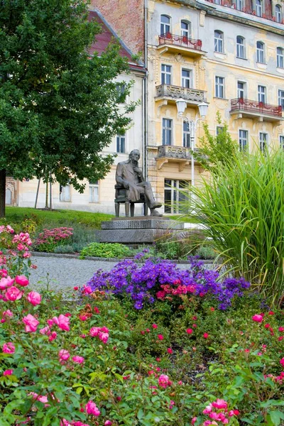 Goethe Platz Und Kurpark Zentrum Von Marianske Lazne Marienbad Große — Stockfoto