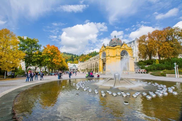 Main Colonnade Singing Fountain Marianske Lazne Marienbad Great Famous Bohemian — Stock Photo, Image