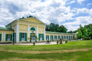 Colonnade of mineral water springs - small spa town Frantiskovy Lazne (Franzensbad) in the west part of Czech Republic (district Karlovy Vary) clipart