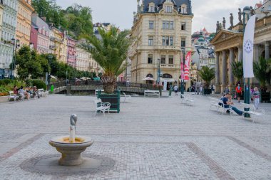 Karlovy Vary, Çek Cumhuriyeti - 30 Ağustos 2019: Karlovy Vary 'nin Mimarı (Karlsbad)