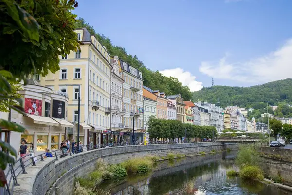 Karlovy Vary Tsjechië Augustus 2019 Architectuur Van Karlovy Vary Karlsbad — Stockfoto