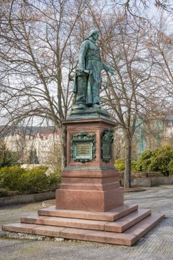 Manastır Tepla başrahibi Reitenberger 'in - spa kurucularından - heykeli Marianske Lazne (Marienbad) - Çek Cumhuriyeti