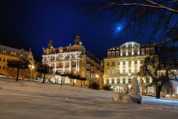 Vinter Och Snö Spaanläggningen Marianske Lazne Marienbad Tjeckien — Stockfoto