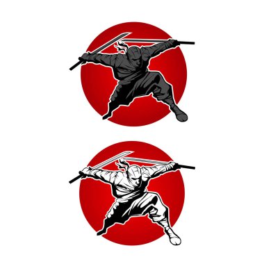 Japonya Ninjas spor Logo kavramı.