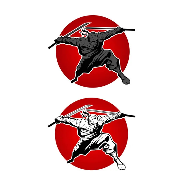 Japon Ninjas sport Logo concept . — Image vectorielle