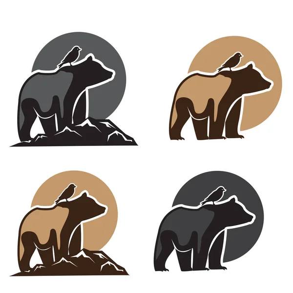 Αρκούδα διανυσματικά εικονογράφηση, εικονίδιο με το λογότυπο — Διανυσματικό Αρχείο