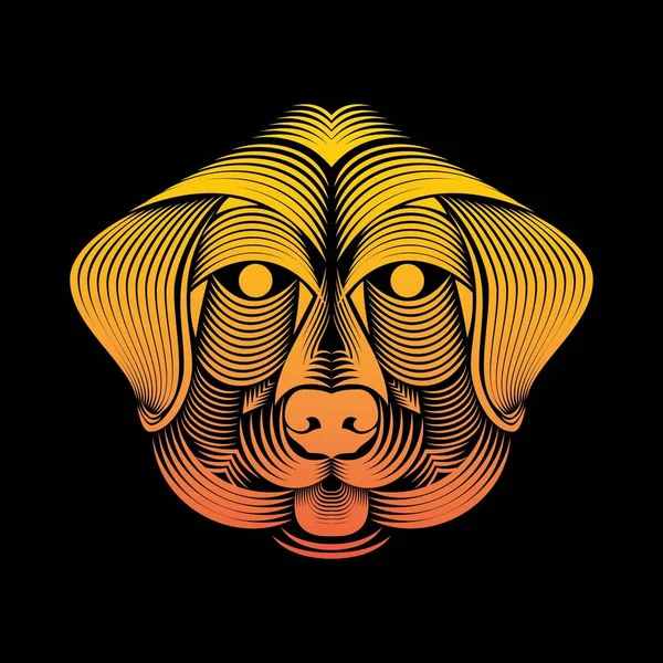 Logo κεφάλι σκύλου ή το εικονίδιο σε ένα χρώμα. — Διανυσματικό Αρχείο
