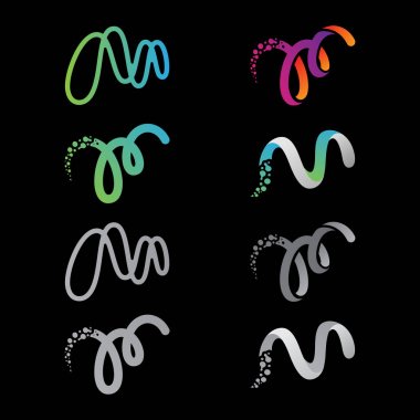 Soyut M harfi vektör logo simge şablonu.