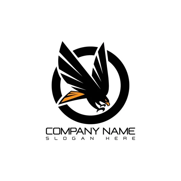 Emblème logo volant Eagle icône concept — Image vectorielle