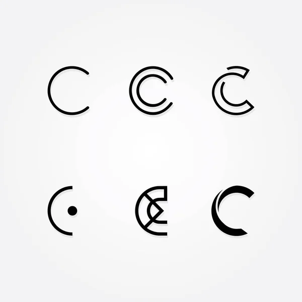 Initial letter C logo typo pack — Stock Vector