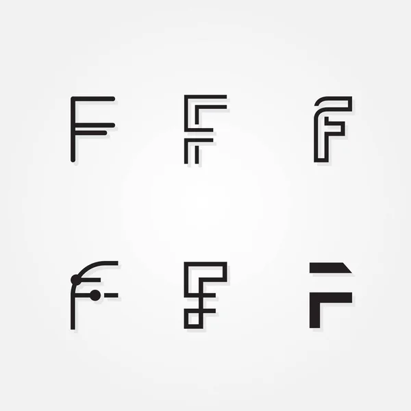Carta inicial F logo typo pack — Vetor de Stock