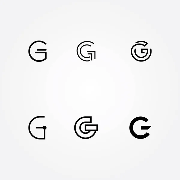 Lettre initiale G logo typo pack — Image vectorielle