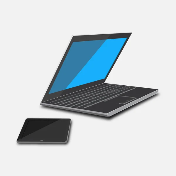Set von Laptop und Tablet Symbolvektoren — Stockvektor
