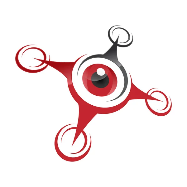 Quadcopter 펄 로고를 플 라 잉 — 스톡 벡터