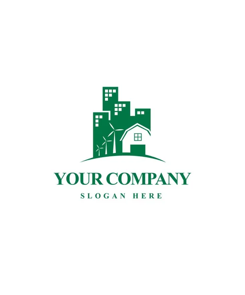 Logo voor huisvesting, landelijk vastgoed — Stockvector