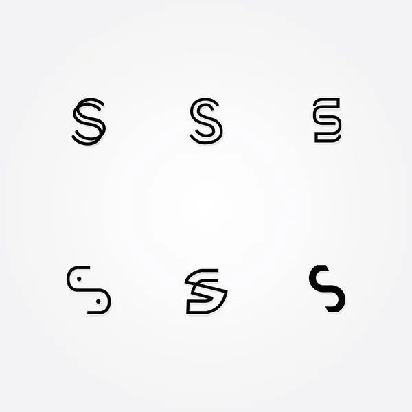 Carta inicial S logo typo pack — Vetor de Stock