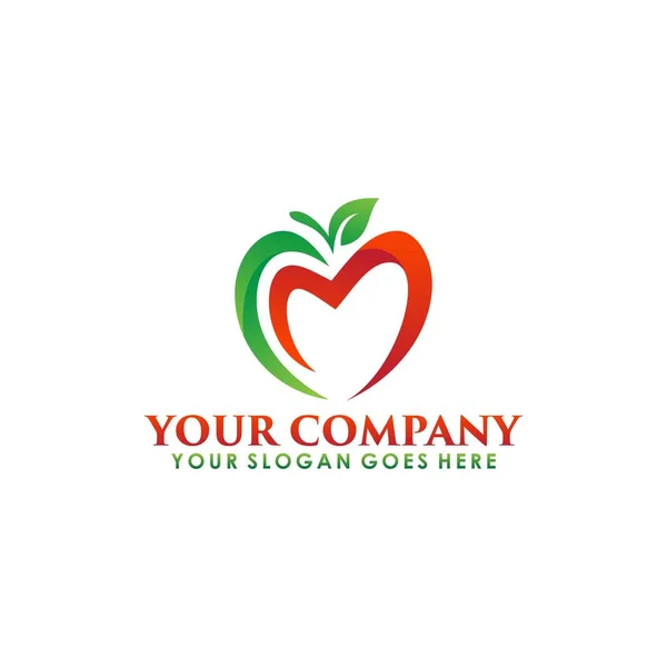 Apple logosu beslenme meyve doğa simgesi simgesi.  
