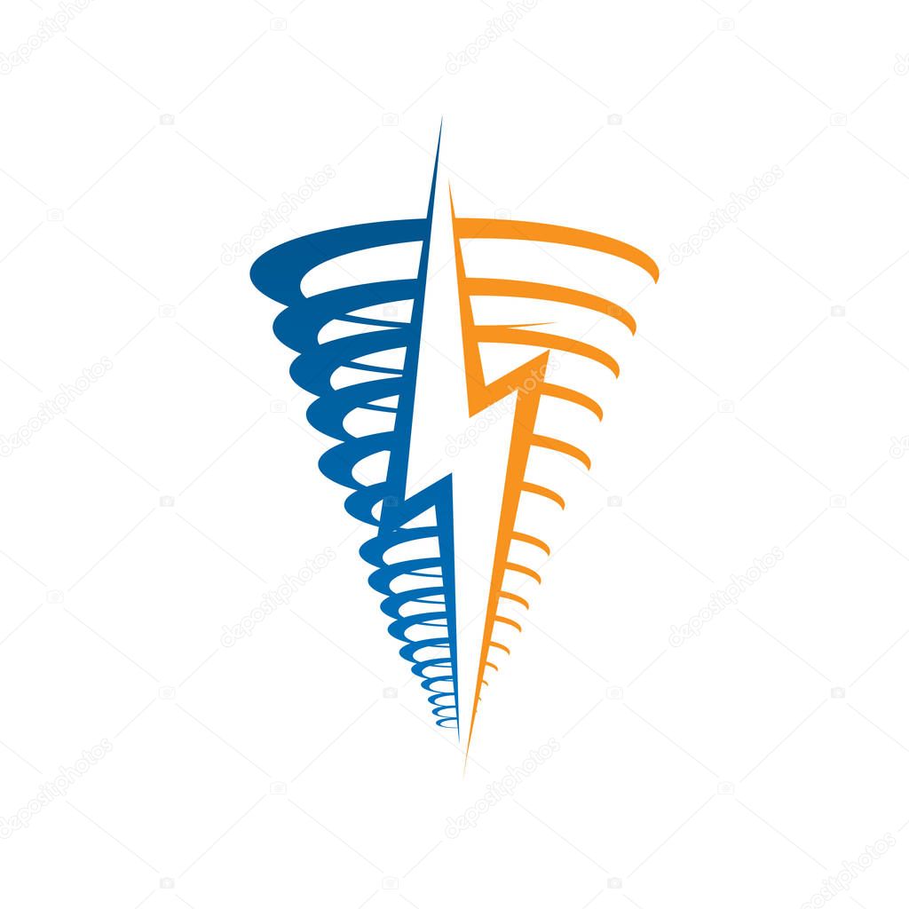 Tornado and storm. Tornado icon illustration isolated on white background sign symbol. Tornado vector logo. Modern vector pictogram for web graphics - stock vector