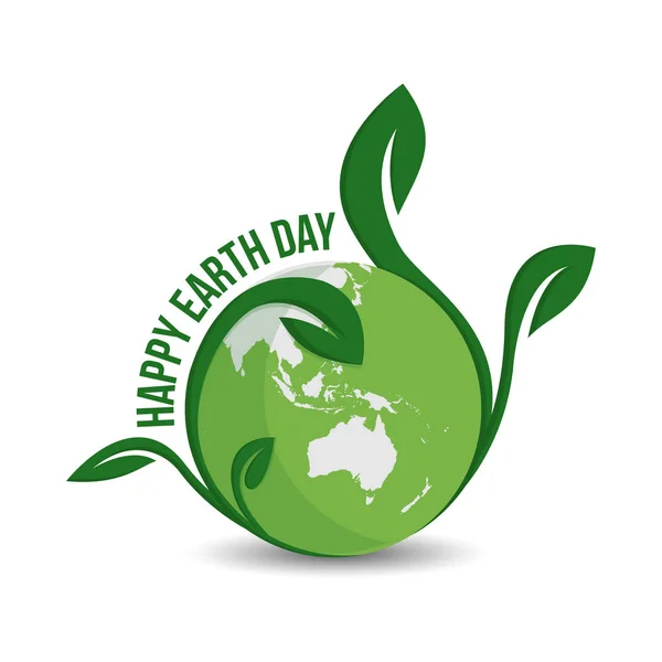 Happy Earth Day Logo Design Earth Logo Earth Globe Symbol — Stock Vector