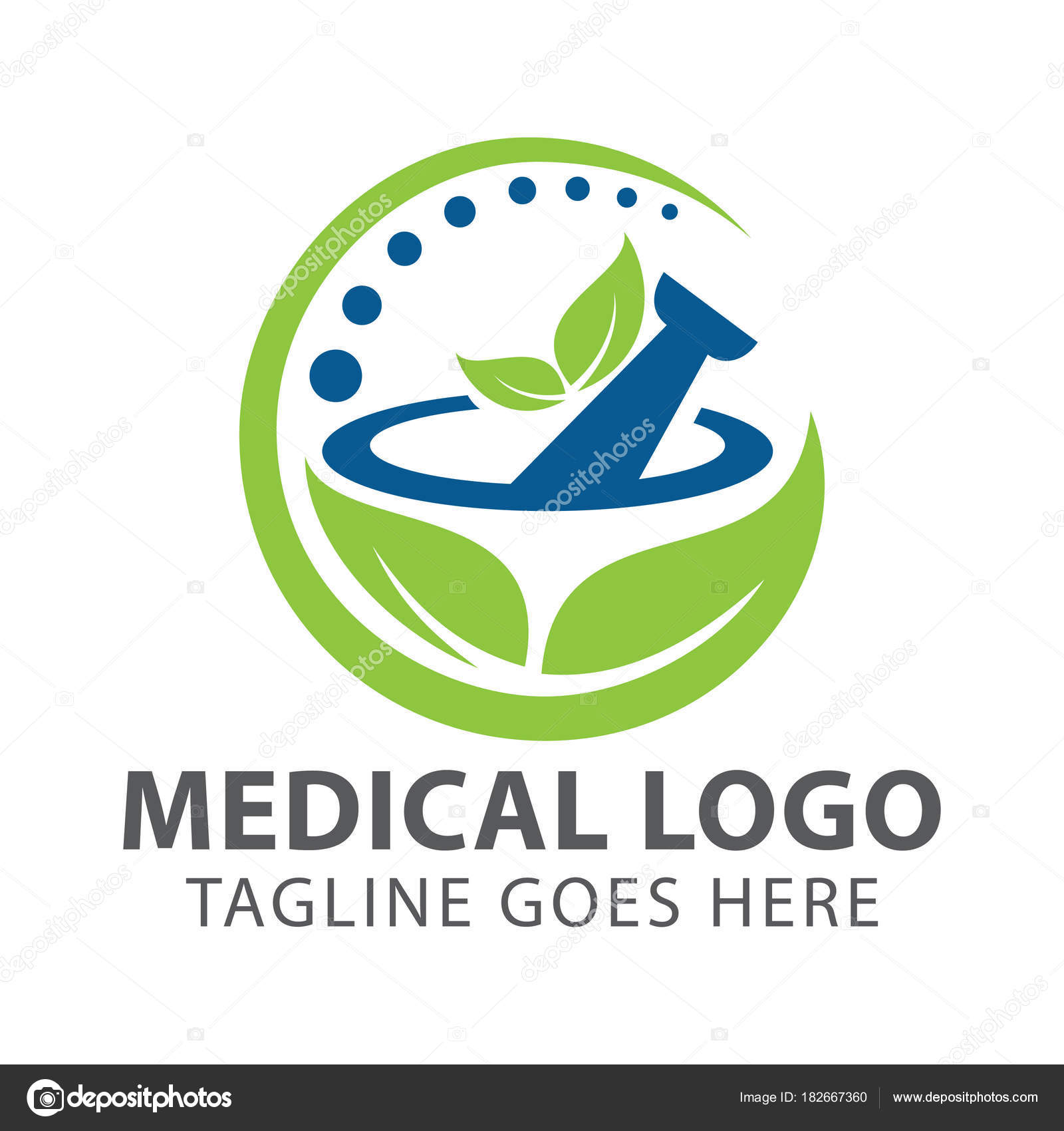 Pharmacy Medical Logo Natural Mortar Pestle Logotype Medicine