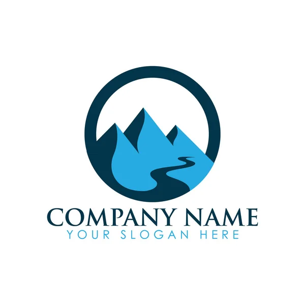 Icono Paisaje Montaña Logo Business Template Vector Vector Logotipo Montaña — Vector de stock