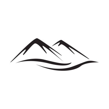 Soyut dağ logosu vektörü doğa veya açık hava manzarası silhou