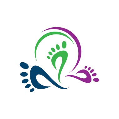 ayak izi ayak bakım logosu vektör ikonu çizimi