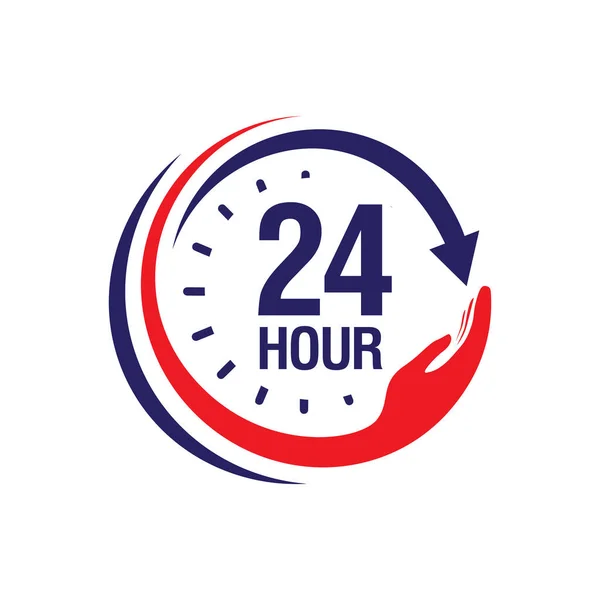 Εικονίδιο φορέα παροχής υπηρεσιών ιατρικής περίθαλψης 24 ωρών. υπηρεσίες ημέρας / νύχτας, αλλά — Διανυσματικό Αρχείο