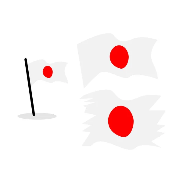 Vector de bandera de Japón. weavy straight flagpole Bandera nacional de Japa — Archivo Imágenes Vectoriales