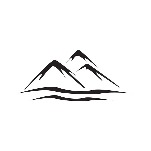 Astratto montagna logo vettore natura o paesaggio esterno silhou — Vettoriale Stock