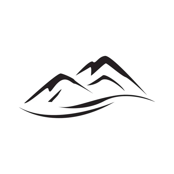 Abstrakt berg logotyp vektor natur eller utomhus landskap silhou — Stock vektor