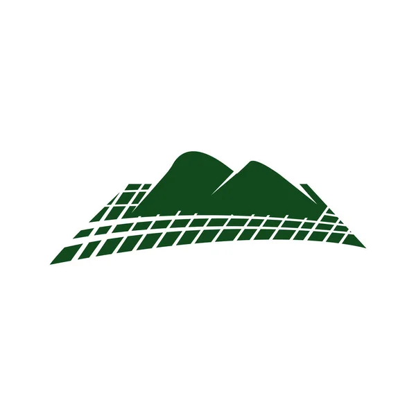 Abstrakt berg logotyp vektor natur eller utomhus landskap silhou — Stock vektor